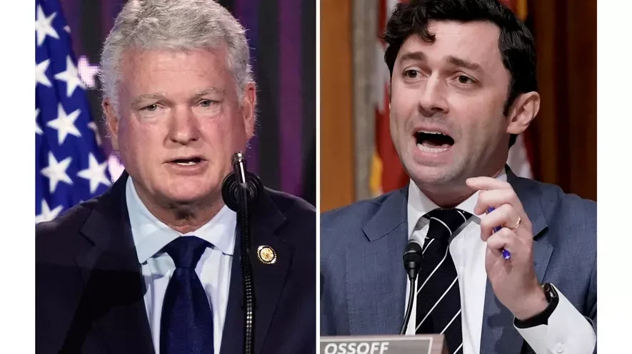 File photo: Ossoff, Collins clash in Georgia Senate debate over Trump, tariffs ...