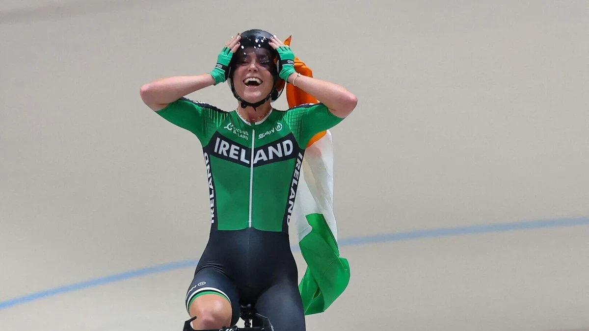 File photo: Watch: Lara Gillespie wins Track World Championship gold after ...