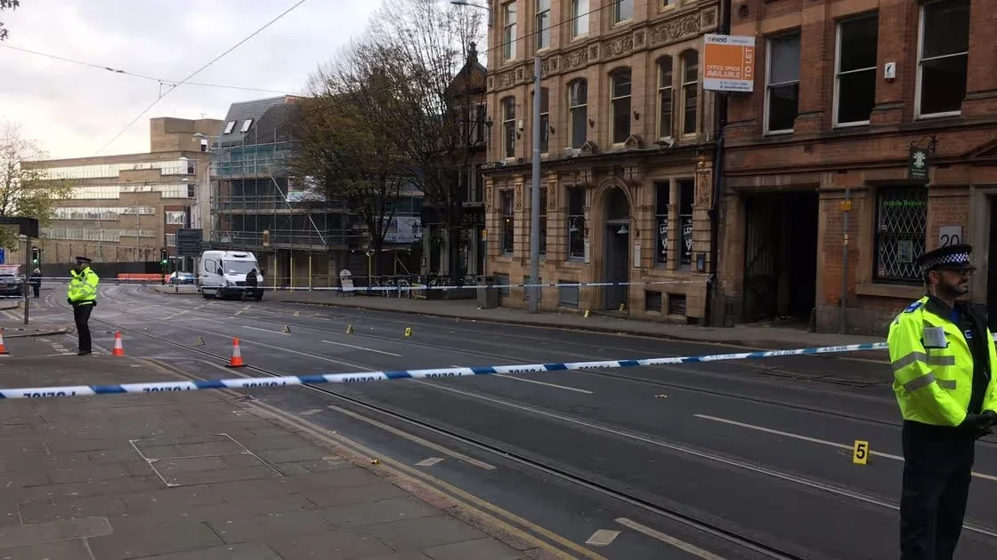 File photo: Images from the Nottingham city centre shooting cordon ...