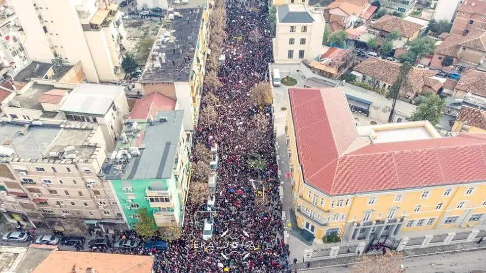 File photo: For the 7th day in a row, students in Albania are demo…